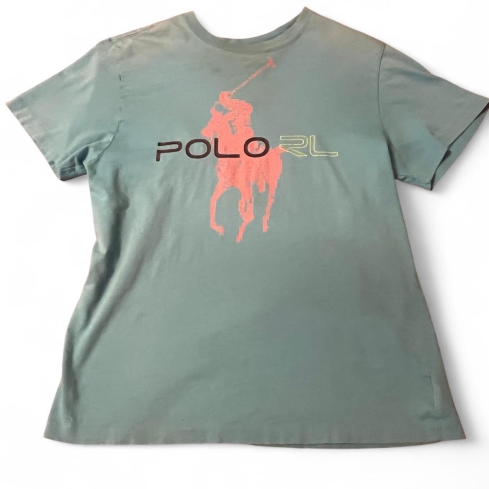 Polo by Ralph Lauren Green Tee with Red Logo